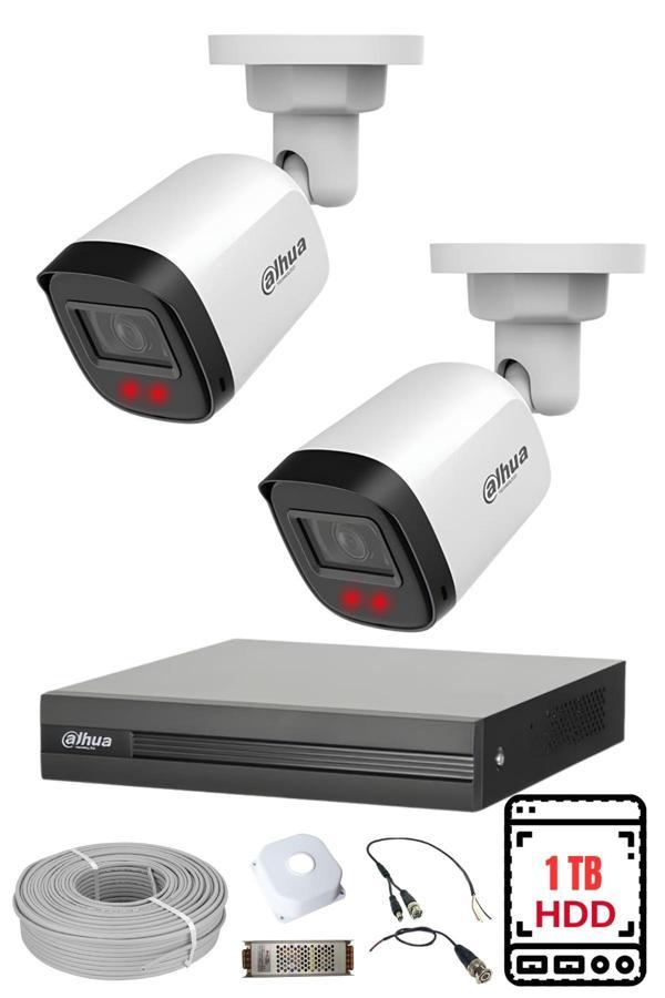 FURY DAHUA 2 Kameralı Gece Görüşlü Su Geçirmez FULL HD Güvenlik Kamerası Seti 1TB - Image 1