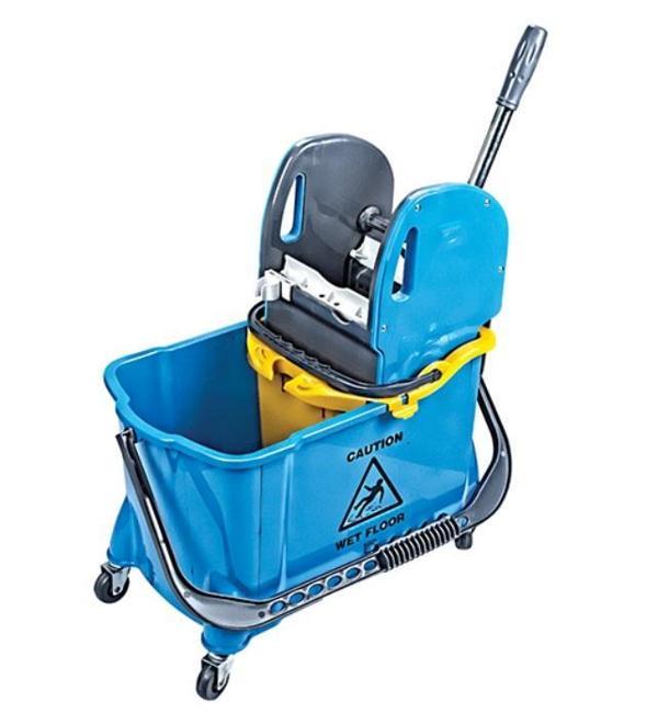 Omnipazar UCTM HTS731 Mimoza Hünerli Tekerlekli Temizlik Seti Plastik Presli  Mavi - Image 1