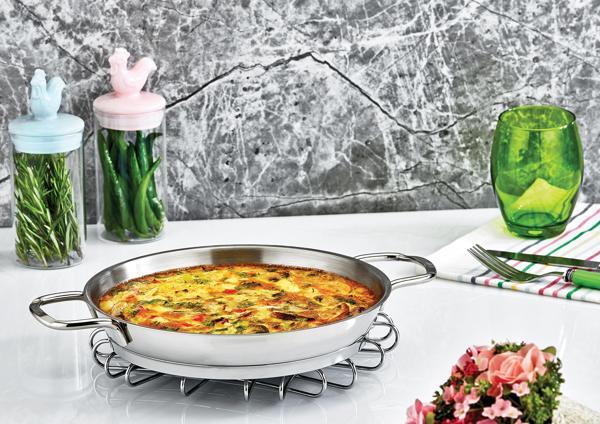 Safinox Paslanmaz Çelik İtalyan Omlet Sahan 24x3.5 cm-1.4 Litre - Image 1