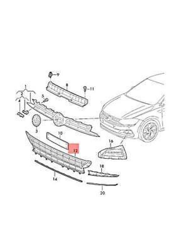 Tampon Izgarası Polo 18Sonrası Orta (Nikelajlı) (Oem No: 2G0853677M9B9) - Image 1
