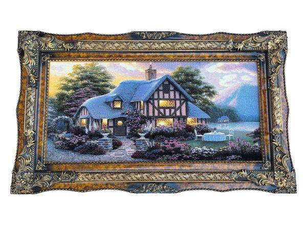 Hobbit Evi Adlı İran Tebriz Halı Tablo 123x75cm - Duvar Halı Kilim Tablo - Image 1