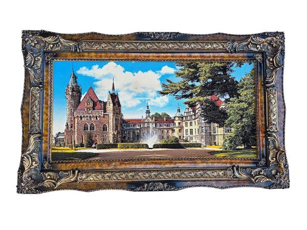 Moszna Castle Adlı İran Tebriz Halı Tablo 123x75cm - Duvar Halı Kilim Tablo - Image 1