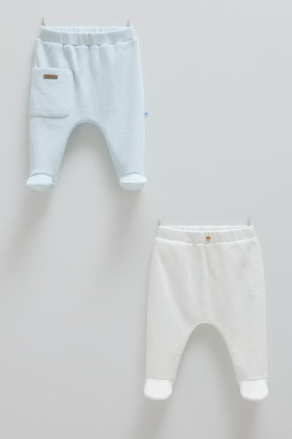 HELLO FOREST PATİKLİ İKİLİ PANTOLON - CARAMELL  - APE1957 - Mavi - 0 - 1 Ay0 - 1 Ay - APE1957-M-0 - 1 Ay0 - 1 Ay Mavi - Image 1