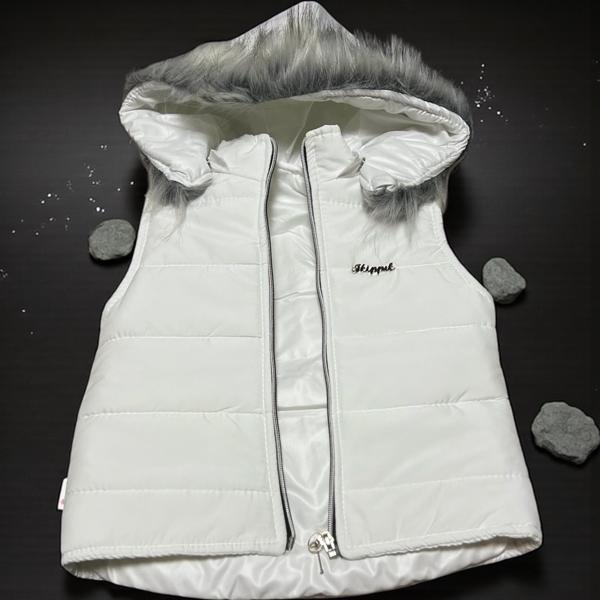 YAKASI KÜRKLÜ KAPÜŞONLU YELEK  - Beyaz - 4 Yaş BEYAZ - Image 1