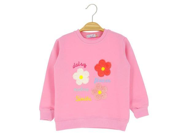 PAPATYA DAISY NAKIŞLI İKİ İPLİK SWEATSHIRT - Pembe - 5 Yaş - NSL411-Pembe-5 Yaş Pembe - Image 1