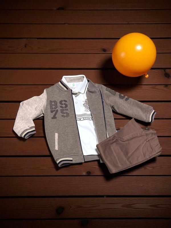 ŞARDONLU KOLEJ MONT GÖMLEK YAKA SWEATSHIRTLÜ ÜÇLÜ ALT ÜST TAKIM - SM2648-Kahverengi-3 Yaş Kahverengi - Image 1