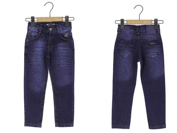 KEMERLİ FERMUARLI BASIC DENIM PANTOLON - Lacivert - 2 Yaş LACİVERT - Image 1