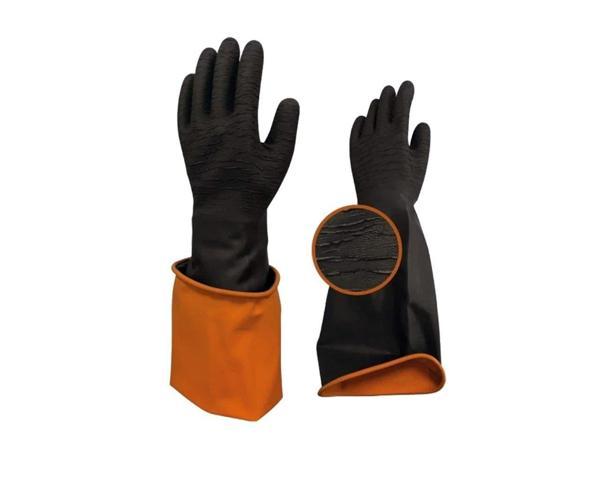 BAY-EL EL460 Siyah Kauçuk Pütürlü Uzun Eldiven XL 60 CM - Image 1