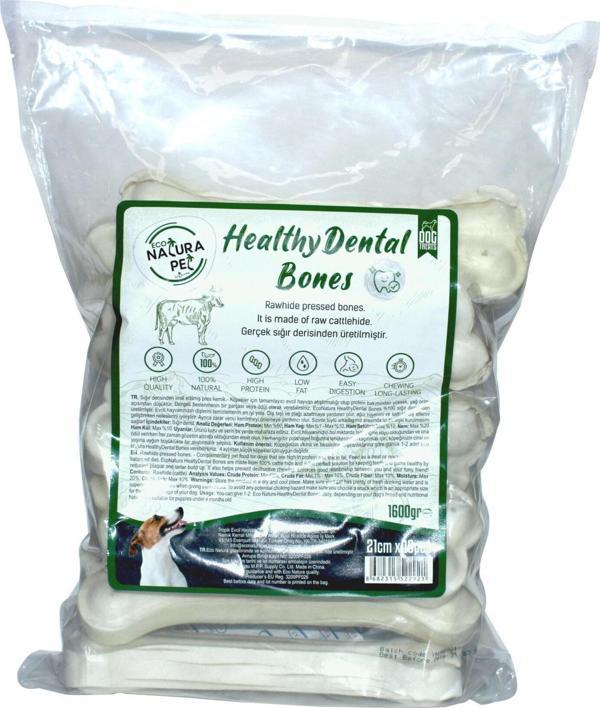 Eco Natura Pet Healty Dental Bones Beyaz Pres Kemik 21 cm 10lu 1600Gr - Image 1