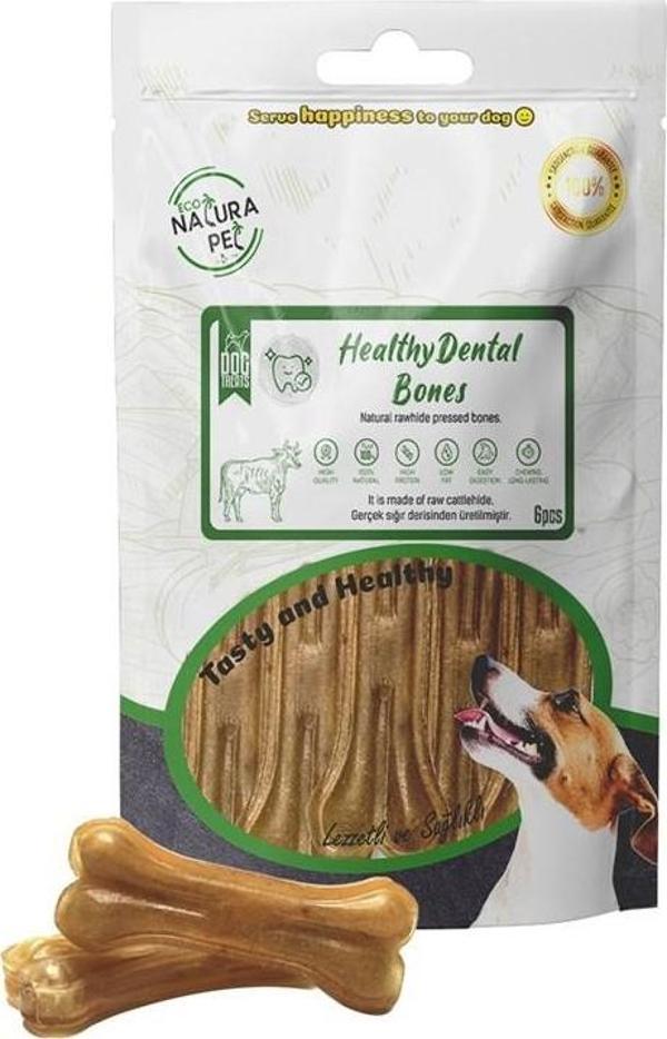 Eco Natura Pet Healty Dental Bones Natural Pres Kemik 8Cm 6Lı 120Gr - Image 1