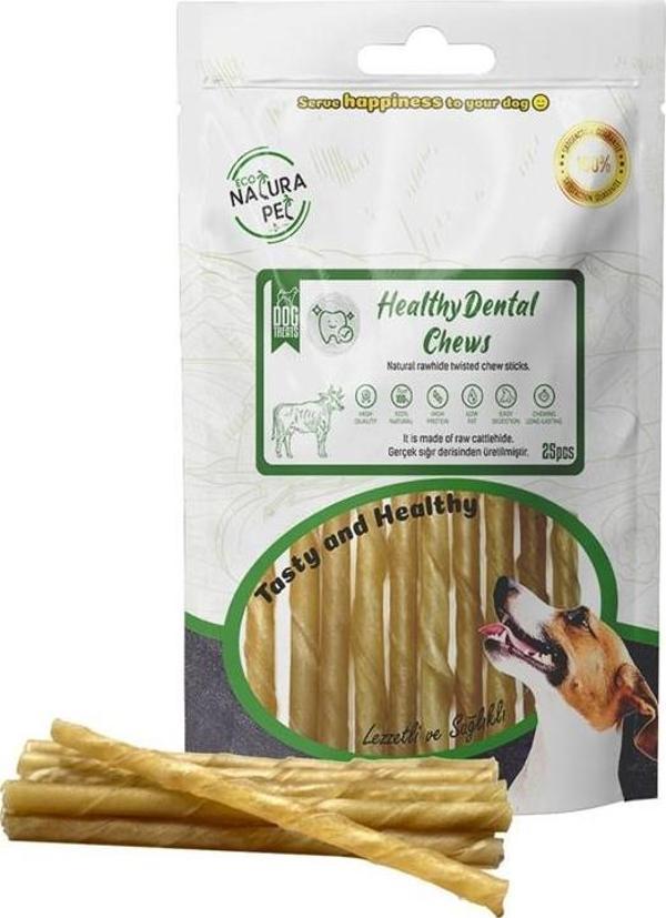Eco Natura Pet Healty Dental Chews Natural Burgu Kemik 13Cm 25Li 150Gr - Image 1