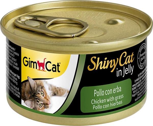 Gimcat Shinycat Jel İçinde Tavuk ve Çimenli Kedi Konservesi 70 Gr - Image 1