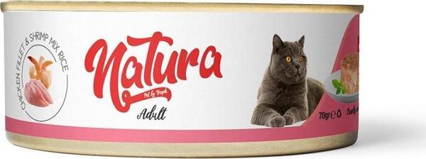 Natura Tavuk Fileto_Karides Jöle İçinde Pirinçli Kedi Konservesi 70Gr - Image 1
