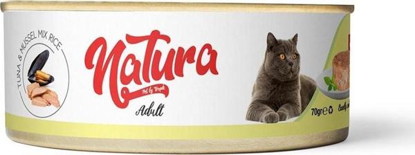 Natura Ton Balığı _ Midye, Jöle İçinde Pirinçli Kedi Konservesi 70 Gr - Image 1