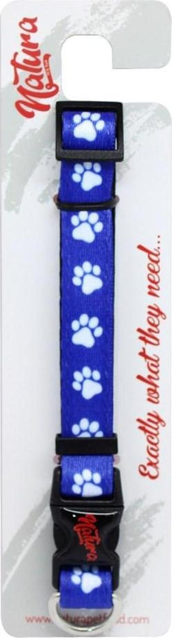 Natura Köpek Boyun Tasması Xs / S  - Pati Desenli Mavi - Image 1