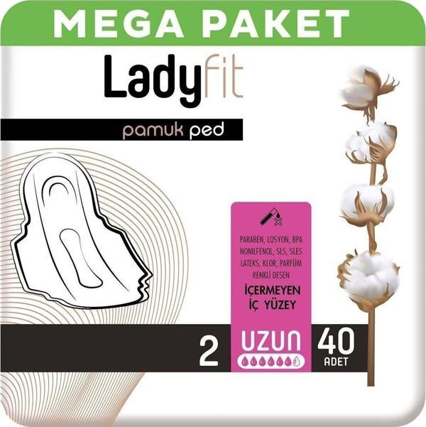 Lady Fit Pamuk Hijyenik Ped Uzun 40'lı - Image 1