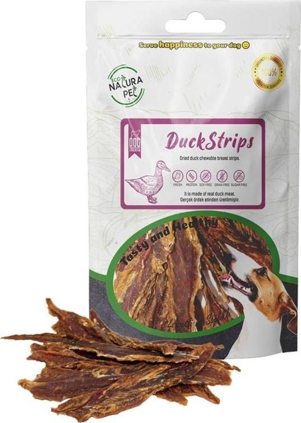 Eco Natura Pet Duck Strips Yumuşak Ördek Eti Dilim Köpek Ödülü 80 Gr - Image 1
