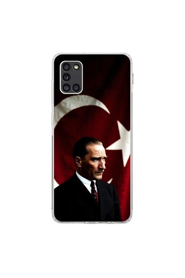 Dali Design Samsung Galaxy A31 Uyumlu Şeffaf Kılıf Atatürk 4 Tasarımlı - Image 1