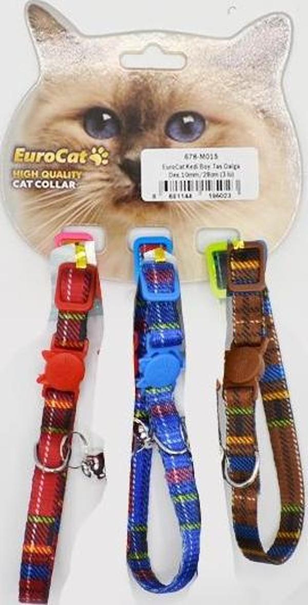 EuroCat Kedi Boy. Tas. Ekose Des.10mm28cm (3 Lü) - Image 1