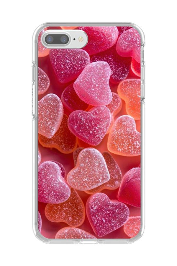 Dali Design İphone 8 Plus Uyumlu Şeffaf Kılıf Şeker Tasarımlı - Image 1