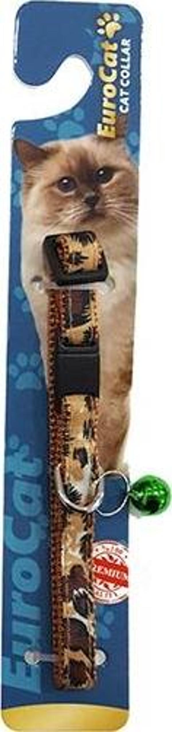 EuroCat Leopar Desenli Çıngıraklı Kedi Boyun Tasması - Image 1