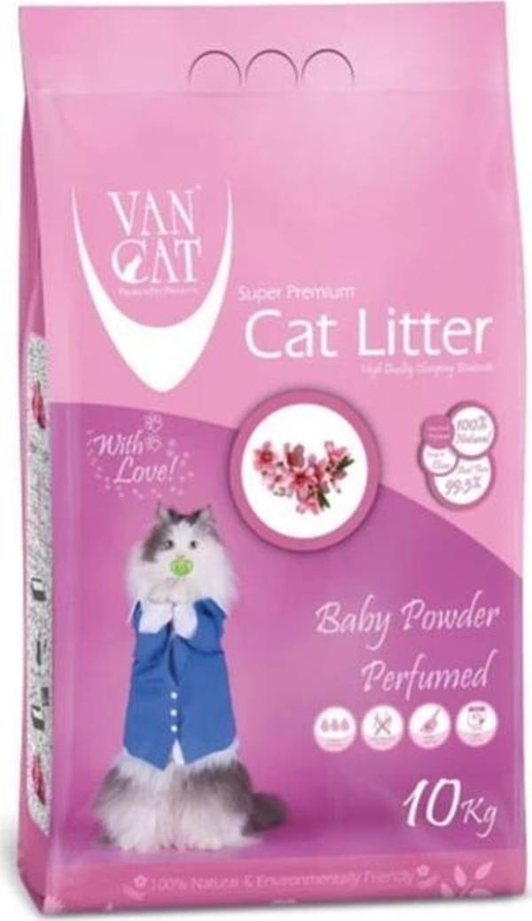 VanCat Baby Powder Parfümlü Kedi Kumu 10 Kg - Image 1