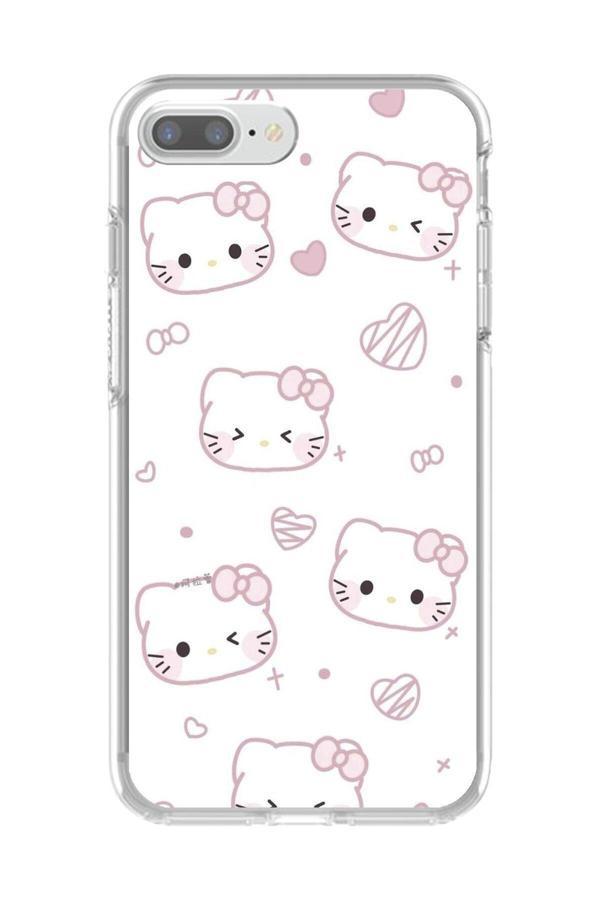 Dali Design İphone 7 Plus Uyumlu Şeffaf Kılıf Hello Kitty Tasarımlı - Image 1