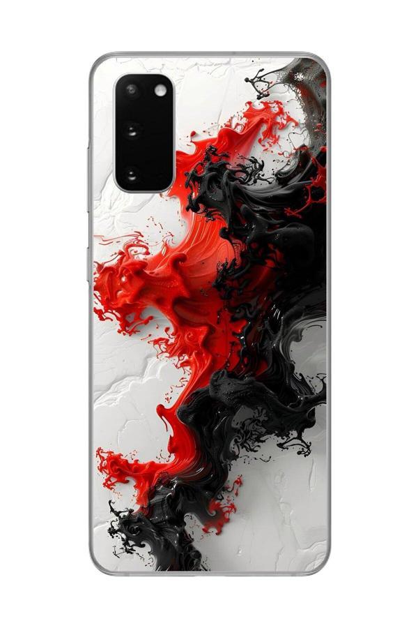 Dali Design Samsung Galaxy S20 Uyumlu Şeffaf Kılıf Renkli Boya 1 Tasarımlı - Image 1