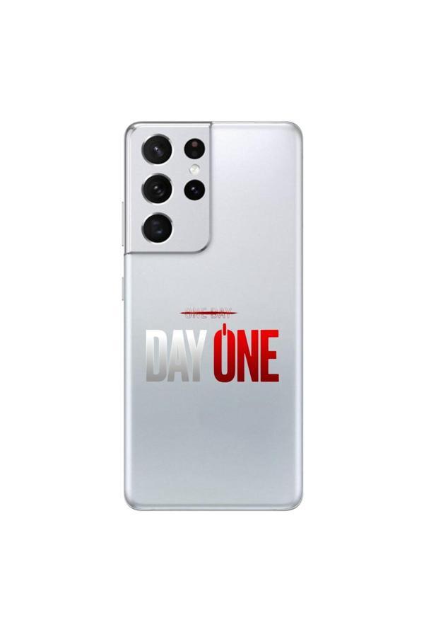 Dali Design Samsung Galaxy S21 Ultra Uyumlu Şeffaf Kılıf One Day/Day One Tasarımlı - Image 1