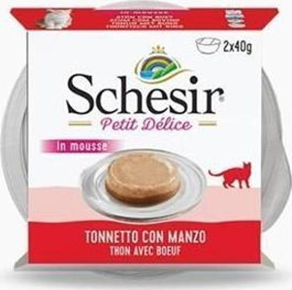 Schesir Delice Ton ve Sığırlı Kedi Mousse mama 2 x 40 gr  - Image 1
