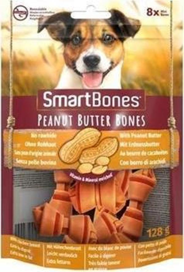 SmartBones Tavuklu Fıstık Ezmeli Mini Düğüm Kemik 8 li 128 Gr - Image 1