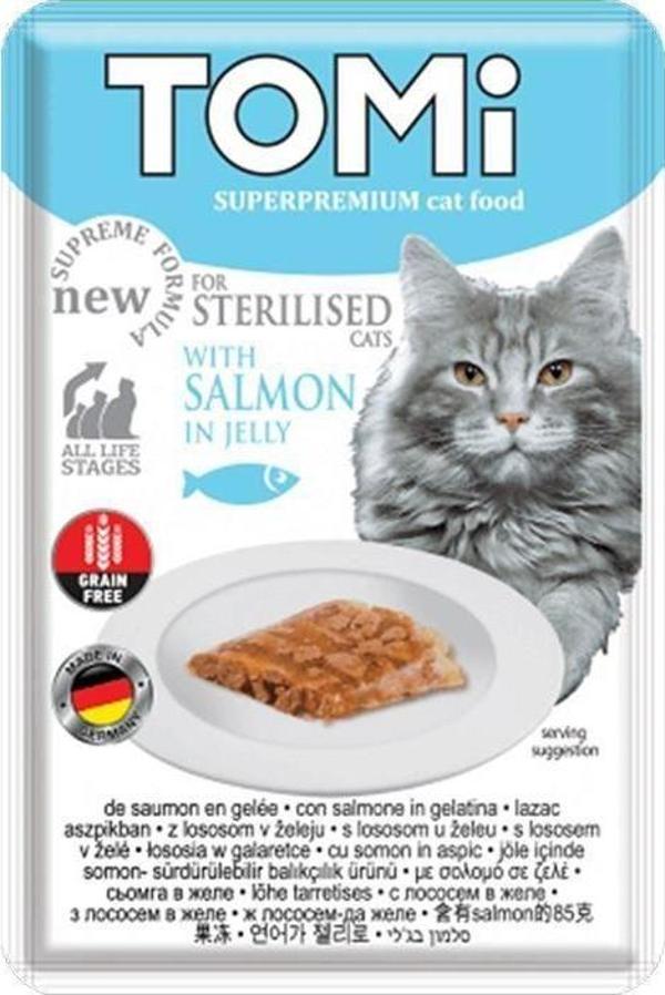 Tomi Pouch Somonlu Kısırlaştırılmış Yetişkin Kedi Konservesi 85 gr - Image 1