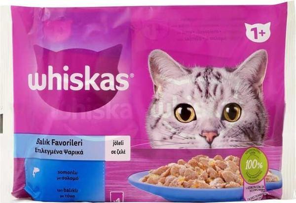 Whiskas Balık Favorileri Somonlu ve Ton Balıklı Kedi Yaş Mama 340 g (4 X 85 Gr) - Image 1