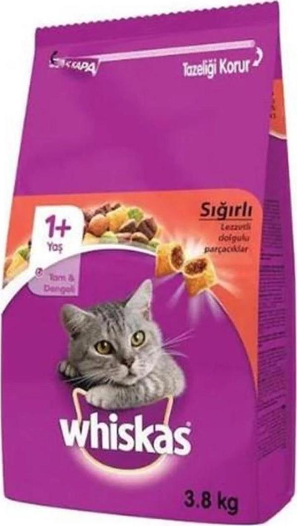 Whiskas Biftekli ve Havuçlu Yetişkin Kedi Maması 3,8 Kg - Image 1