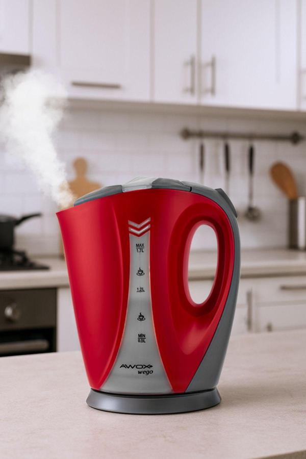 Awox Wego Açık Rezistanslı Su Isıtıcı Kettle Kırmızı - Image 1