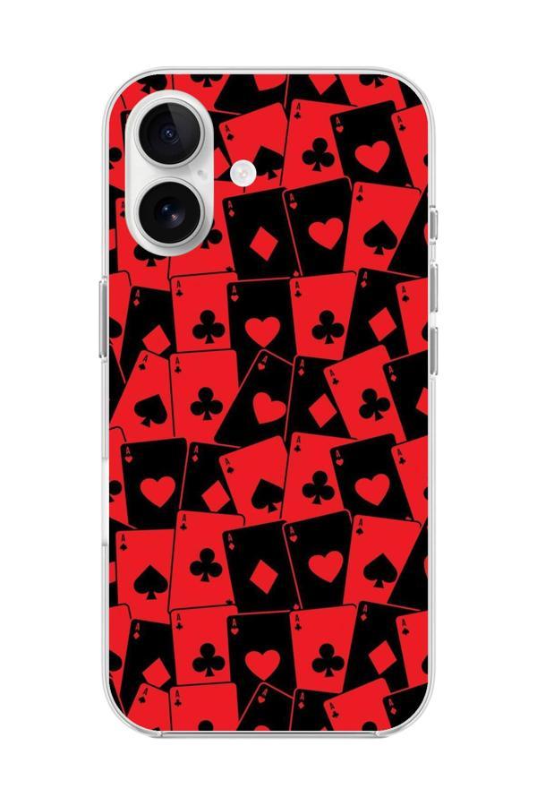 Dali Design İphone 16 Plus Uyumlu Şeffaf Kılıf İskambil Tasarımlı 2 - Image 1