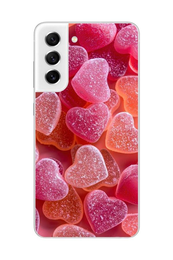 Dali Design Samsung Galaxy S21 Fe Uyumlu Şeffaf Kılıf Şeker Tasarımlı - Image 1