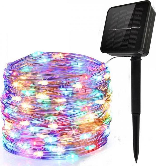 Schulzz Solar Güneş Enerjili DışBahçe Aydınlatma Su Geçirmez 10Metre 100led Çok Renkli - Image 1