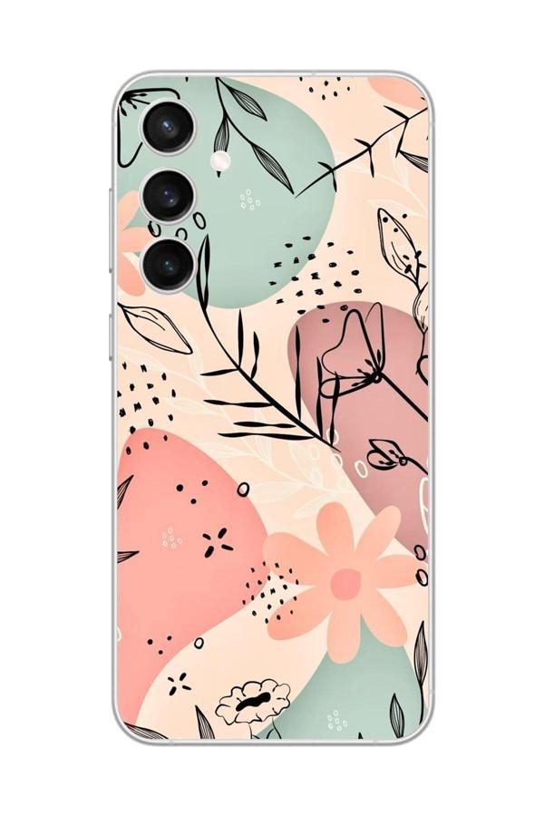 Dali Design Samsung Galaxy S23 Fe Uyumlu Şeffaf Kılıf Çiçek Tasarımlı - Image 1