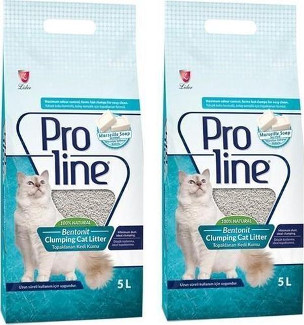 Proline Dogal Topaklanan Marsilya Kokulu Kedi Kumu 5 lt 2 Adet - Image 1