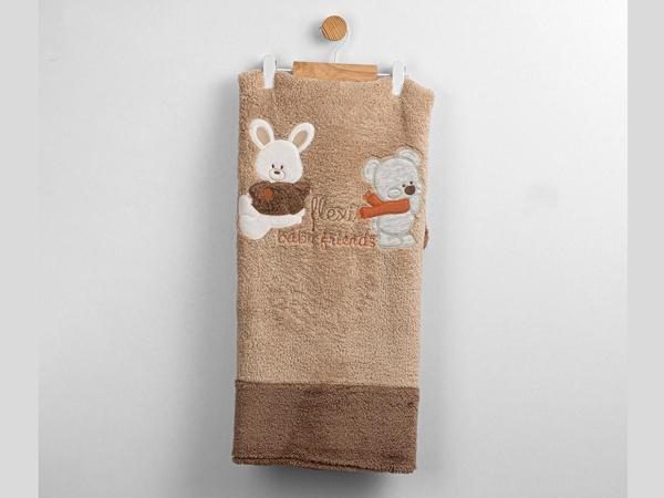 BABY FRIENDS NAKIŞLI PELUŞ BATTANİYE -90X90  - ATABAY - FLE249019 - Kahverengi - 0 - 12 Ay - FLE249019-Kahverengi-0 - 12 Ay Kahverengi - Image 1