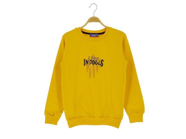 IN POOLS BASKILI İKİ İPLİK ŞARDONLU SWEATSHIRT - Hardal - 5 Yaş - ATA30676.0-Hardal-5 Yaş Hardal - Image 1