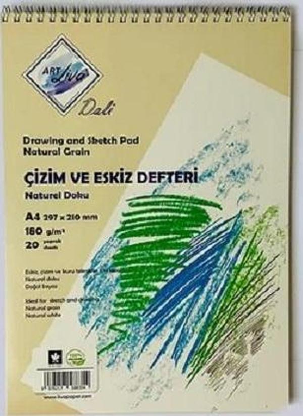 Art Liva Dali Eskiz ve Çizim Defteri 180gr A4 20 Yaprak - Image 1