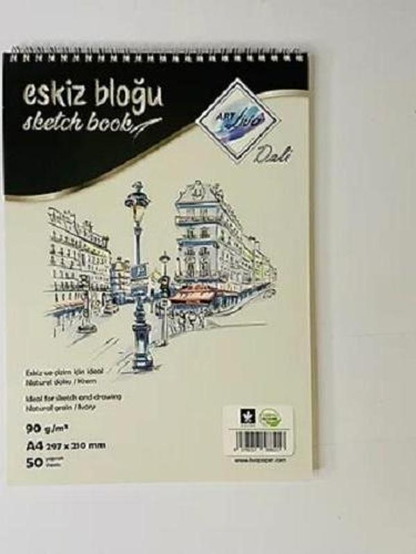 Art Liva Dali Eskiz ve Çizim Defteri 90gr A4 50 Yaprak - Image 1