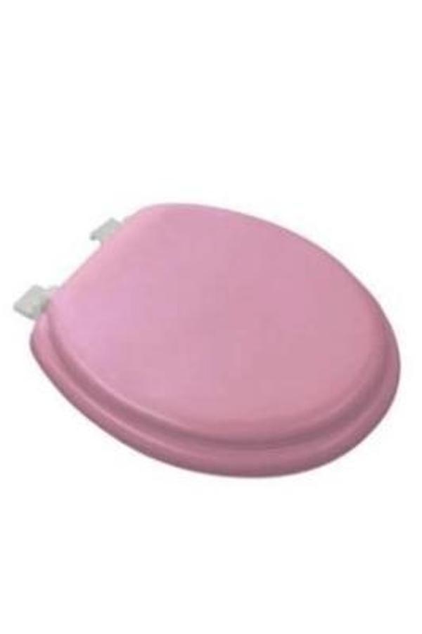 PEMBE YUMUŞAK KLOZET KAPAK BÜYÜK PUF 42x41 cm (5365) - Image 1