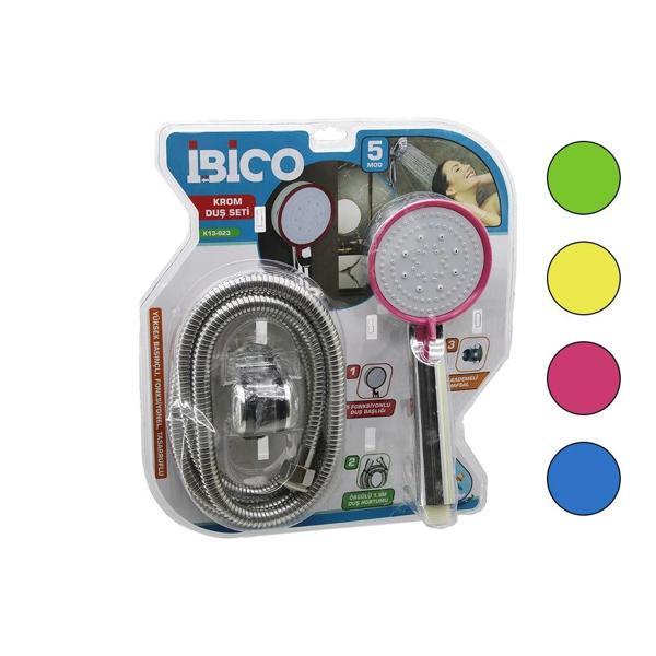 VAKUMLU - KROM  LÜKS DUŞ SETİ DUŞ BAŞLIK=5 MOD=FONKSİYON ÖRGÜLÜ HORTUM=1.5MT MAFSAL=3 KADEME (5365) - Image 1