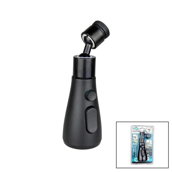 360 DERECE DÖNEBİLEN- 3 MOD  SİYAH YAĞMUR PÜSKÜRTME BORULU KUBAR MUSLUK UCU KTX-3289 (5365) - Image 1