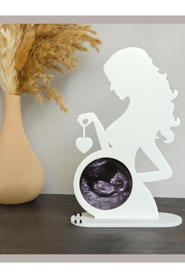 Heners Hamile Anne Ultrason Fotoğraf Çerçevesi – Pla 3D Baskı – Yenidoğan Hatırası - Image 1