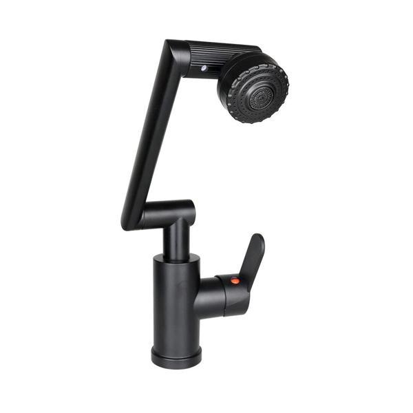 SİYAH - 1080 DERECE DÖNEBİLEN ÇOK FONKSİYONLU MUSLUK BATARYA KTX-3307 (5365) - Image 1