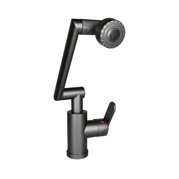 GRİ - 1080 DERECE DÖNEBİLEN ÇOK FONKSİYONLU MUSLUK BATARYA KTX-3308 (5365) - Image 1